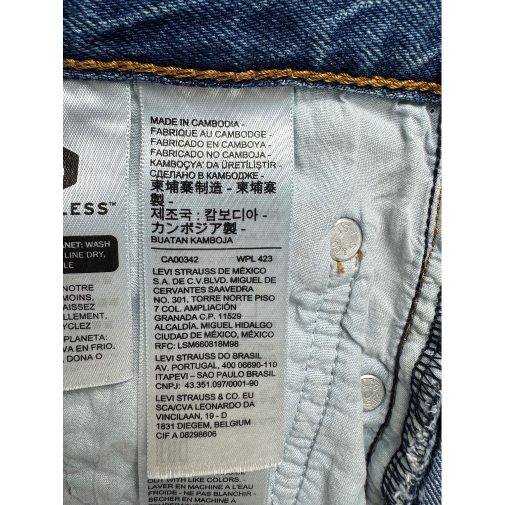 Levis Premium Ribcage Shorts Womens 29 High Rise Distressed Denim Medium Wash - Picture 7 of 16